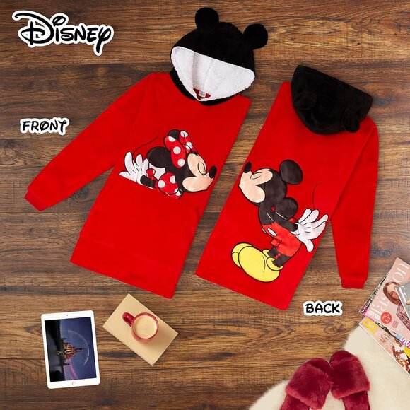 Women's Red Hoodies, Oversized Blanket Hoodie, Minnie and Mickey Gifts - Picture 2 of 7